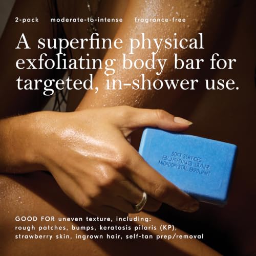 Fragrance-Free Soft Services Buffing Body Bar for Exfoliation - 2 Pack