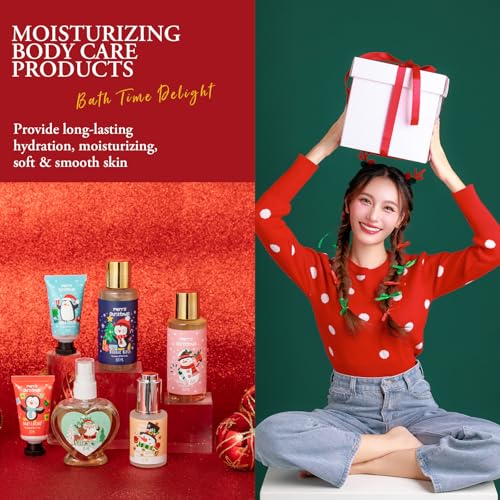 Saint Roy Strawberry Scents Christmas Gift Box 16pcs - Luxury Advent Calendar for Women & Men, Holiday Self-Care Gifts