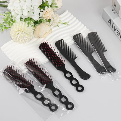 Disposable Black Hair Combs Pack of 100 - Individually Wrapped, Travel-Size Styling Tools with Brushes & Combs