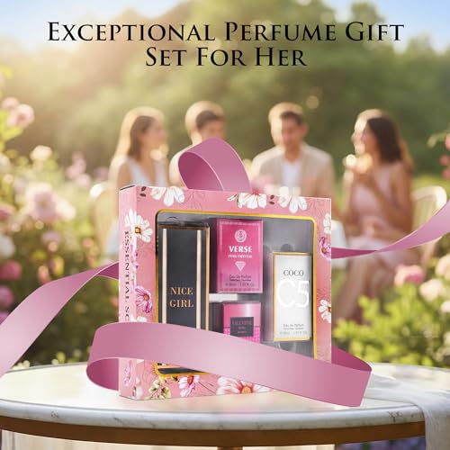 Mini Perfume Set for Women - 4 Long-Lasting Eau de Parfum Travel Bottles