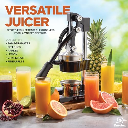 Eurolux Heavy Duty Cast Iron Commercial Citrus Juicer - Black