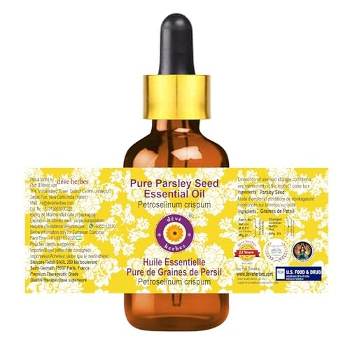 d?ve herbes Parsley Seed Essential Oil (Petroselinum crispum) with Glass Dropper | Pure | Non-Sticky | Non-Greasy | Lightweight | Men & Women | All Skin Types | Steam Distilled 100ml (3.38 oz)