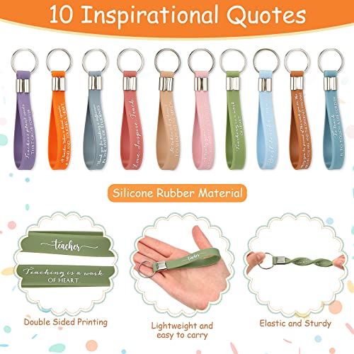Teacher Appreciation Gifts Set - 20 Bulk Christmas Gift Bags & Keychains - Women