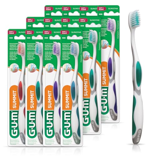 GUM Summit+ Soft Toothbrush Pack of 12 - Compact Head, Gentle Bristles