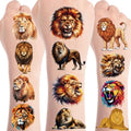 Lion Temporary Tattoos Stickers, Animal Tattoo Stickers for Kids, Birthday Party Favors Goodie Bag Fillers Supplies Decorations, Classroom School Prizes Rewards Gifts(8 Sheets)