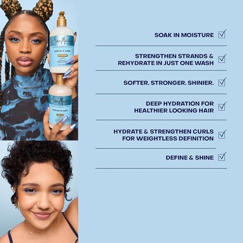 SheaMoisture Hydrate & Repair Shampoo & Conditioner + Curl Cream Set - 12.5 Fl Oz Pack of 3