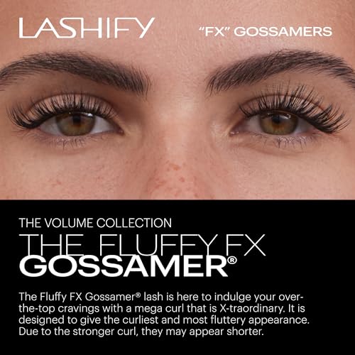 Lashify Fluffy FX 14mm Gossamer DIY Eyelash Extensions Refill, For The Most Curliest and Fluttery Appearance, Truffle Color, Easy False Lashes