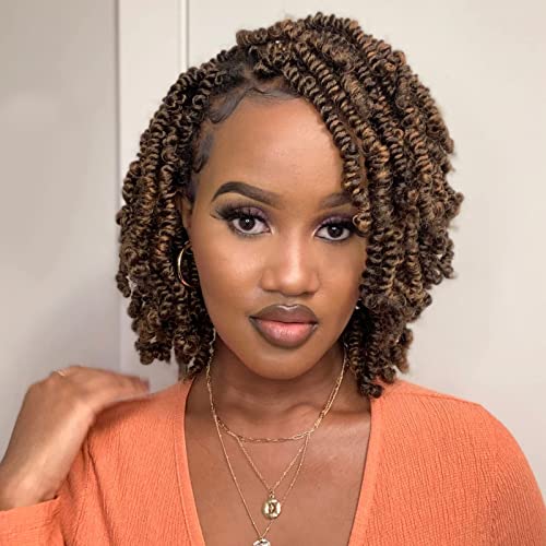 Toyotress Bob Spring Twist Hair - 6 Inch, 8 Packs, Ombre Ginger Pre-Twisted Crochet Extensions - OT350 Variation
