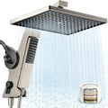 MakeFit Nickel Brushed Filtered Rain Shower Head & Handheld Combo High Pressure 12'' Dual Shower System with Water Softener