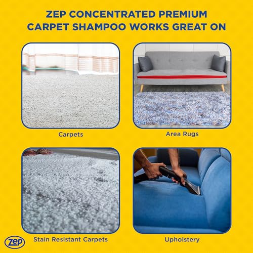 Carpet Cleaner Solution - Zep Premium Carpet Shampoo 2.5 Gal - Case of 2 - Deep Stain Removal, For Carpet Machines - Variation 1