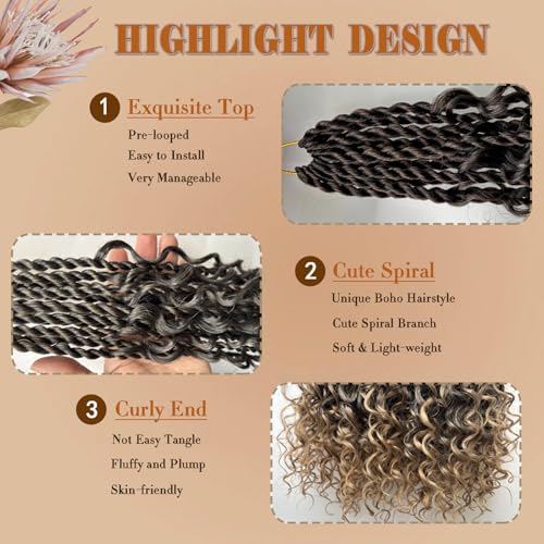 18 Inch T1B/27 Boho Island Twist Crochet Hair - Pack of 8 for Black Women