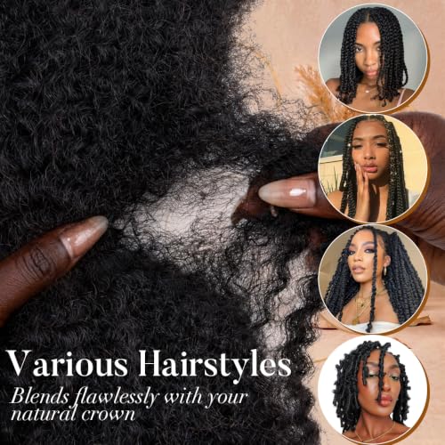 1b Natural Black Afro Kinkys Human Hair for Braiding - 12 Inch 100g Bulk