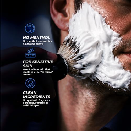Sensitive Skin Shaving Cream for Men - No Menthol or Camphor, 6 oz - 1-Pack