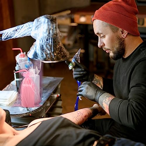 Pink Tattoo Wash Bottle Bags - Disposable Squeeze Bottle Sleeves, 500PCS MOSROAD