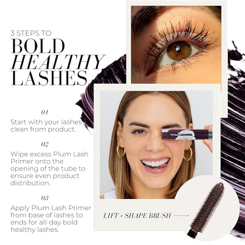 Vegan Plum Lash Primer with Nourishing Plant-Based Ingredients for Fuller, Stronger Lashes