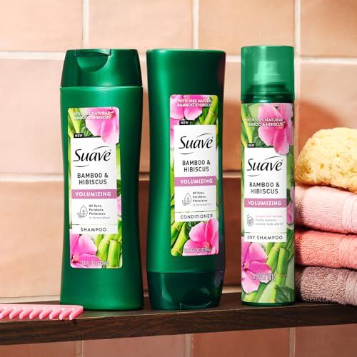 Suave Shampoo and Conditioner Set, Bamboo & Hibiscus ? Volumizing Hair Products for Flat and Fine Hair, 12.6 Oz Each