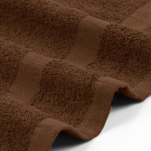 Salon Towels Pack of 24 - 16x27 Inch 100% Cotton Dark Brown - Professional & Home Use
