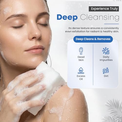 White Disposable Shower Bath Sponge 50 Pack for Travel Hotel Camping - Hygienic & Portable