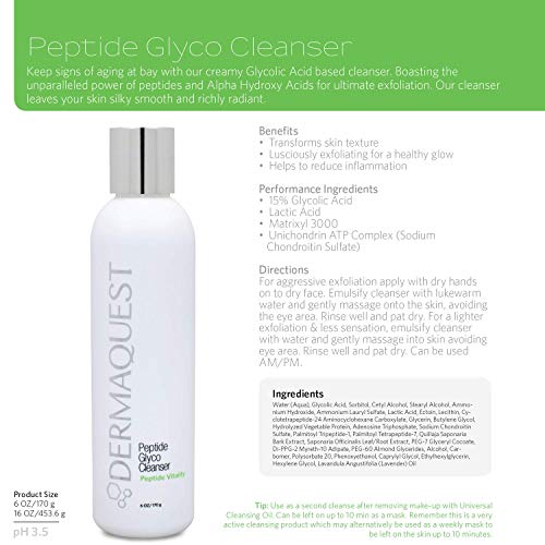 Peptide & Glycolic Acid Facial Cleanser for All Skin Types - 6 oz