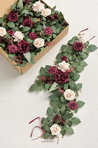 Artificial Flower Garland 6 Pack Burgundy & Red-Marsala 2FT for Wedding & Home Decor