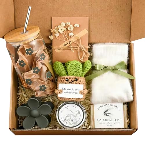 Self Care Gift Basket for Women - Relaxing Spa Set with Candle Socks & Coffee Cup