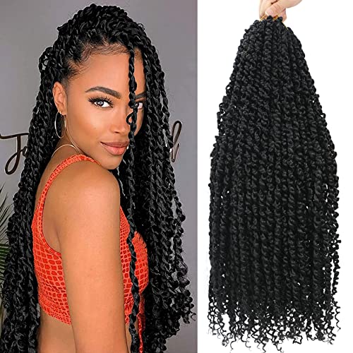 18 Inch Passion Twist Crochet Hair 9 Packs Pre-Twisted Bohemian Style for Women & Kids Variation of THIS listing
