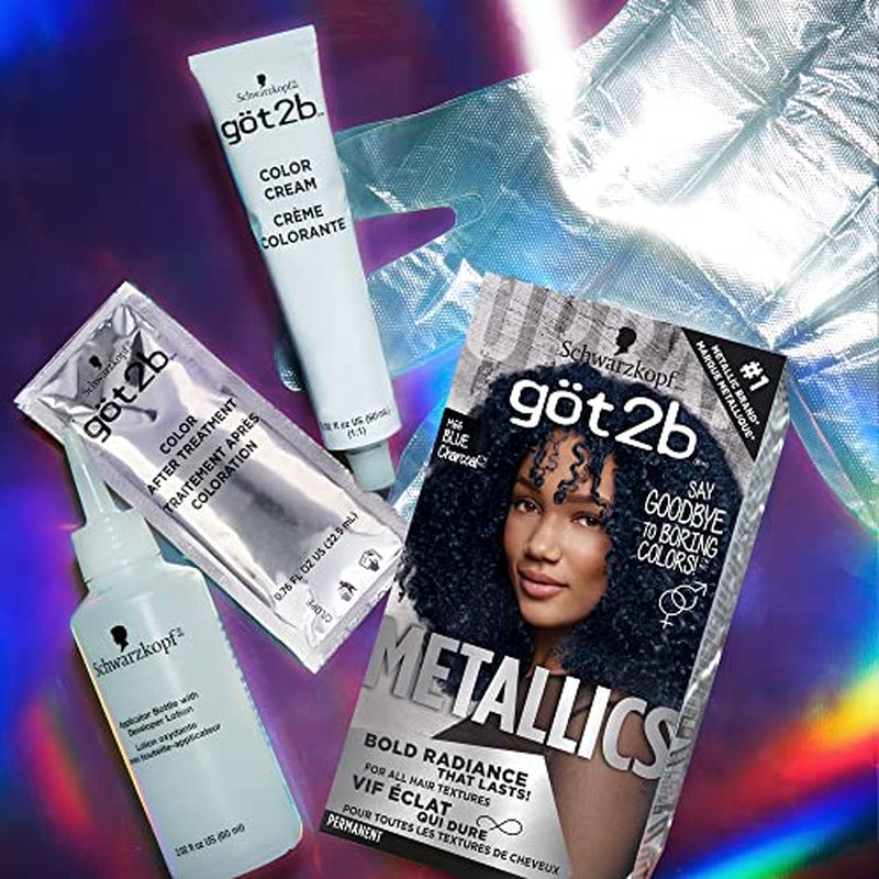 Got2B Metallics Permanent Hair Color, M66 Blue Charcoal