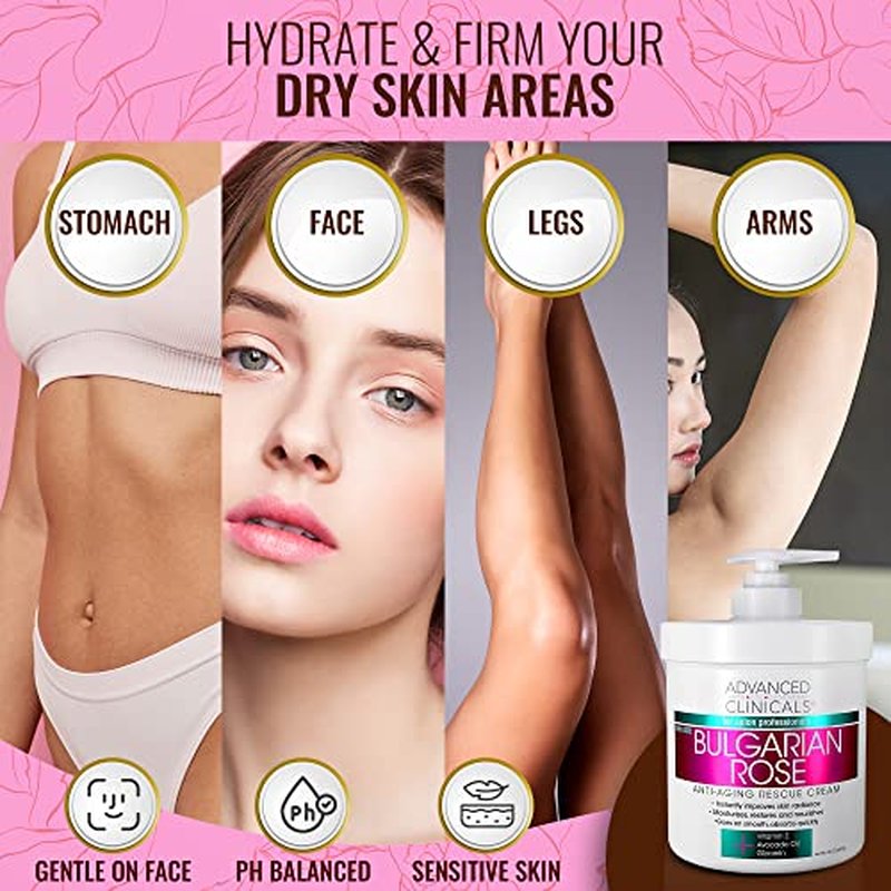 Advanced Clinicals Bulgarian Rose Anti Aging Cream + Retinol Firming Cream Set