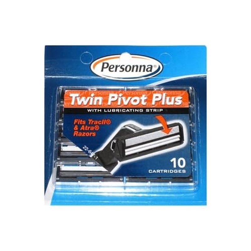 30 Personna Twin Pivot Plus Cartridges with Lubricating Strip for Atra & Trac II Razors - 3 Packs of 10 Blades