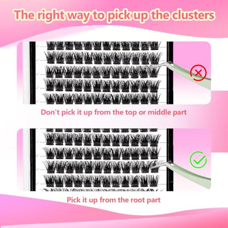 Large Tray,10-20mm to Choose DIY Eye Lashes Extensions 120 Cluster Wide Stem Eyelashes Soft and Lightweight Individual False Eyelashes Dramatic Look (14mm)
