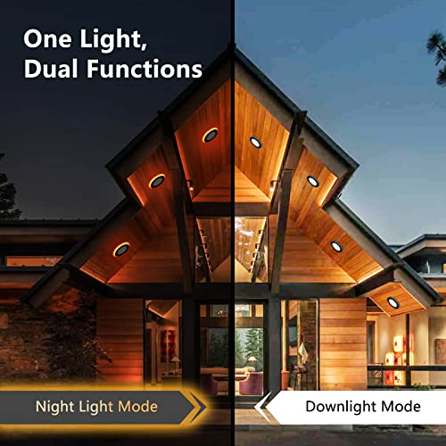 CycevSun 4 Inch Black Recessed Lights 6-Pack with Night Light & Dimming