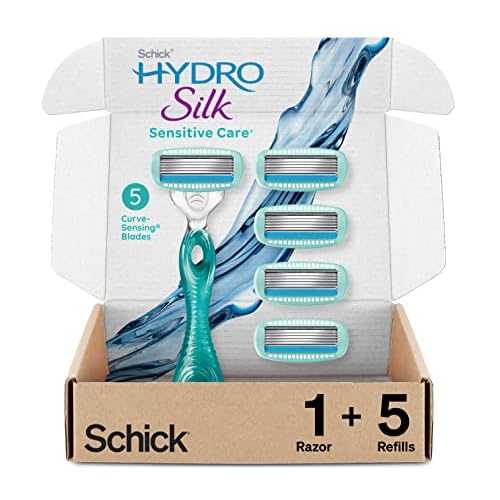 Schick Hydro Sensitive Razor for Men ? Razor for Men Sensitive Skin with 17 Razor Blades & Schick Hydro Silk Sensitive Skin Razor for Women With 5 Moisturizing Razor Blade Refills