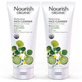 Nourish Organic Moisturizing Face Cleanser for All Skin Types, Watercress + Cucumber Face Wash, Fragrance-Free, 6 Oz (Pack of 2)