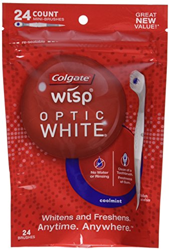 Colgate Optic White Wisp Disposable Mini Toothbrush Cool Mint Pack of 24 (4 Sets)