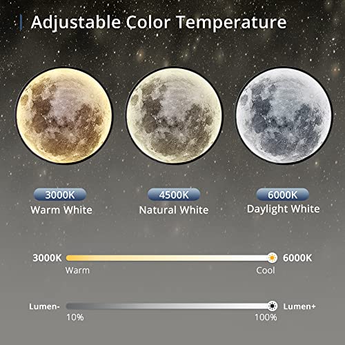 19.6 Inch Dimmable Moon Wall Light with Remote Control - Modern LED Indoor Wall Sconce