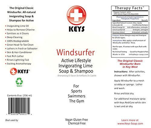 Keys Lime Saltwater Castile Body Wash & Shampoo 8 oz - Biodegradable & Hydrating