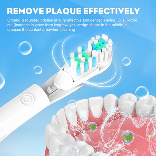 EBIEFLY 20 Pack White Dual Cross Action Toothbrush Replacement Heads for Oral B 4732 3733 4734 - Sensitive Brush Refills
