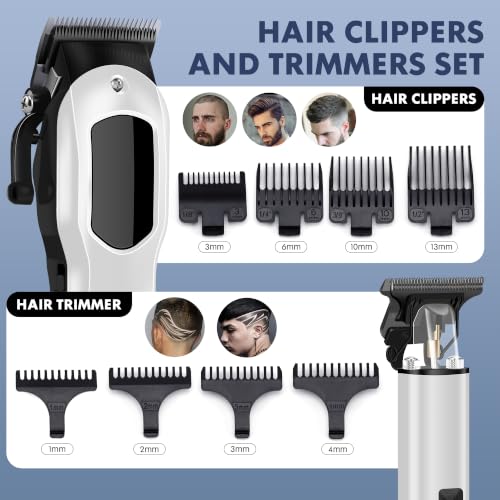 PZN Cordless Hair Clippers & Beard Trimmer Set with Gradient Black & White