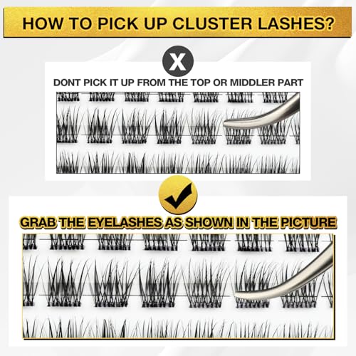 Lash Clusters Refill - 168pcs Wispy Fluffy D Curl Eyelash Extensions, Natural Fake Lashes, Cat Eye Individual Clusters for DIY Lash Extension Kit, Reusable & Lightweight