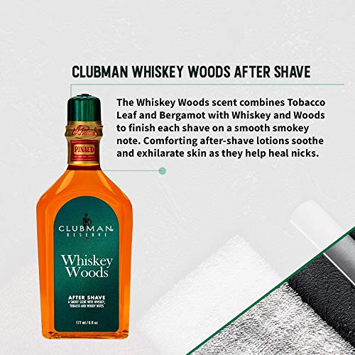 Clubman Pinaud Shave Essentials Set - Men's Grooming Whiskey Woods, Soap & Aftershave