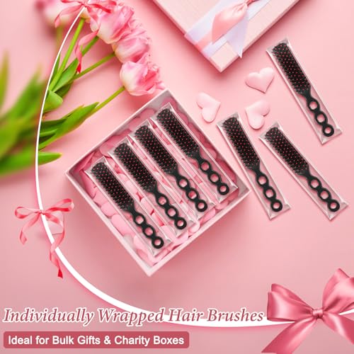 120 Packs Disposable Hair Brushes Bulk for Homeless Supplies & Charity Donation - Individually Wrapped Travel Hairbrushes