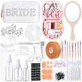 Bride Emergency Kit for Wedding 49 Bridal Emergency Kit for Wedding, Essentials Must Haves Survival Set for Bride, Travel Items with Makeup Bag for Women Daily(White)