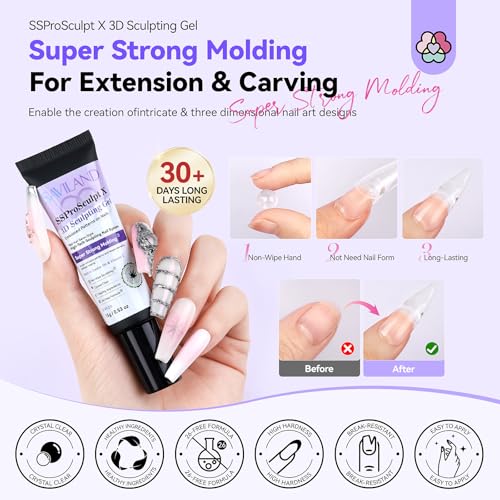 SAVILAND Clear Dip Powder Nail Kit Starter with Nail Dehydrator and Primer
