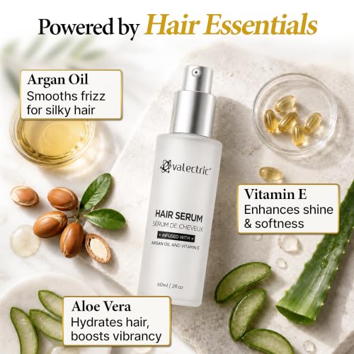 Evalectric Argan Oil Hair Serum 2 Fl Oz - Frizz Control & Damage Repair