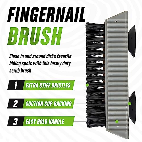 Grip Clean - Waterless Hand Cleaner for Auto Mechanics - Heavy Duty Pumice Soap & Fingernail Brush, Industrial Strength for Dry Hands