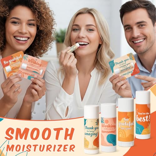 Retro 28 Pcs Employee Appreciation Lip Balm Set - Bulk Gifts with Uplifting Messages