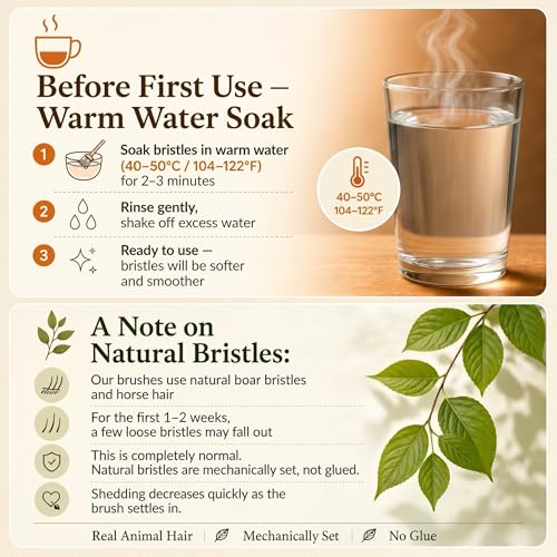 Natural Boar & Horsehair Bamboo Toothbrush 2 Pack - Plastic & Nylon Free