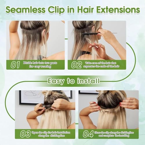 14 Inch Black Human Hair Clip-In Extensions - Seamless, Virgin Remy, Easy to Apply for Women