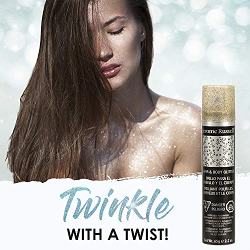 Jerome Russell Temporary Hair and Body Glitter Color Spray, Travel Spray, Lightweight, Adds Sparkly Shimmery Glow, Perfect to use On Hair, Skin, or Clothing, 2.2 oz - MULTI-COLOR x 1 Pack