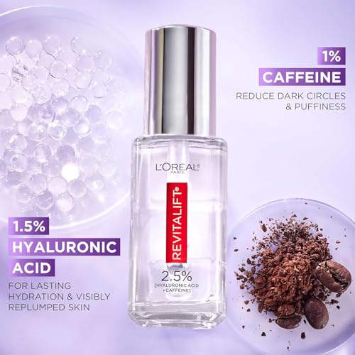 L'Oreal Paris Revitalift Hyaluronic Acid + Caffeine Eye Serum 0.67 fl oz – Fragrance-Free